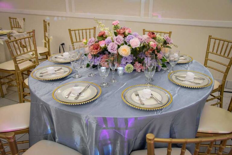 Floral arrangement table quinceanera arya reception hall mesa az